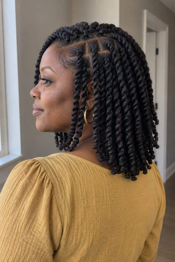 Shoulder length two strand twists
