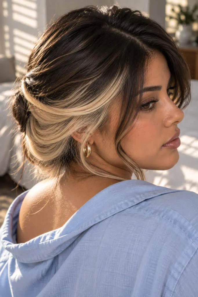 Side Part Blonde Halo