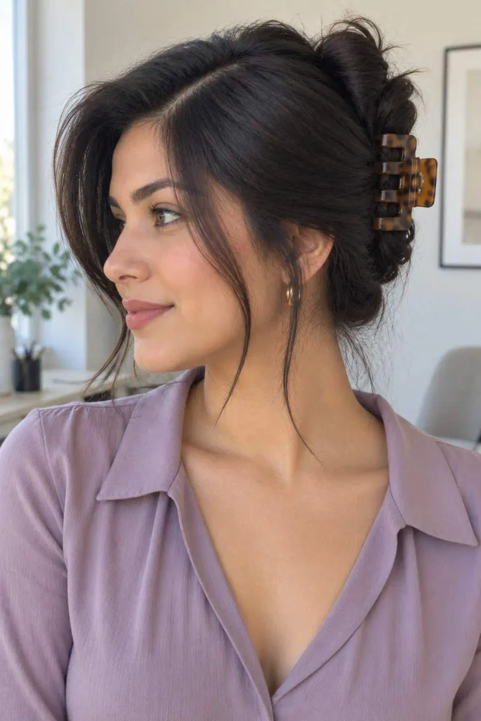 Side-Part Claw Clip Twist
