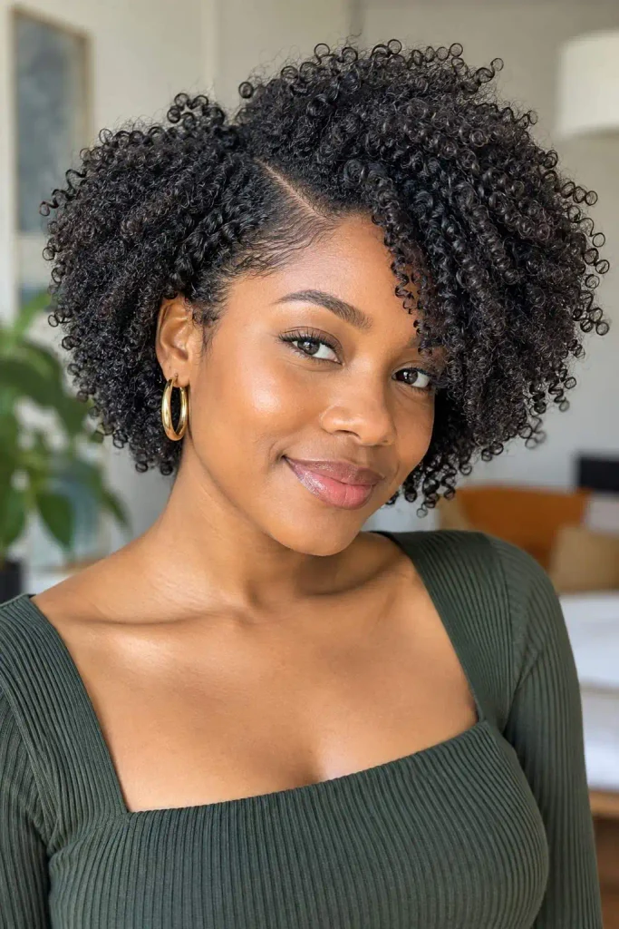 Side-Part Wash-and-Go Afro