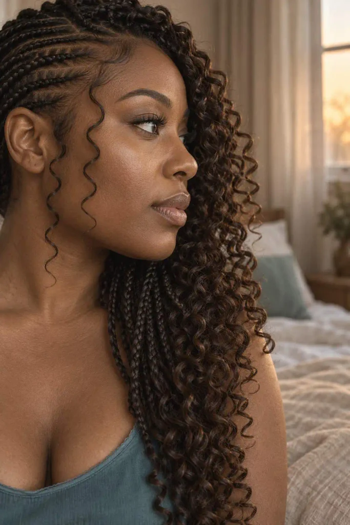 Side Swept Pick And Drop Curls