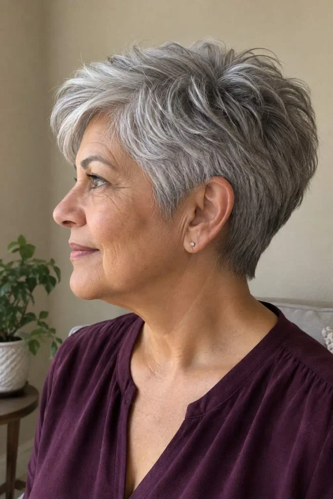 Silver Tapered Pixie Cut
