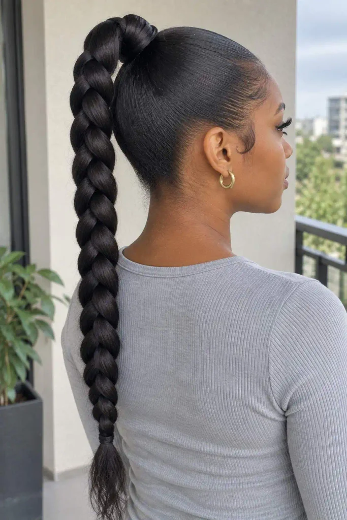 Sleek Braided High Ponytail