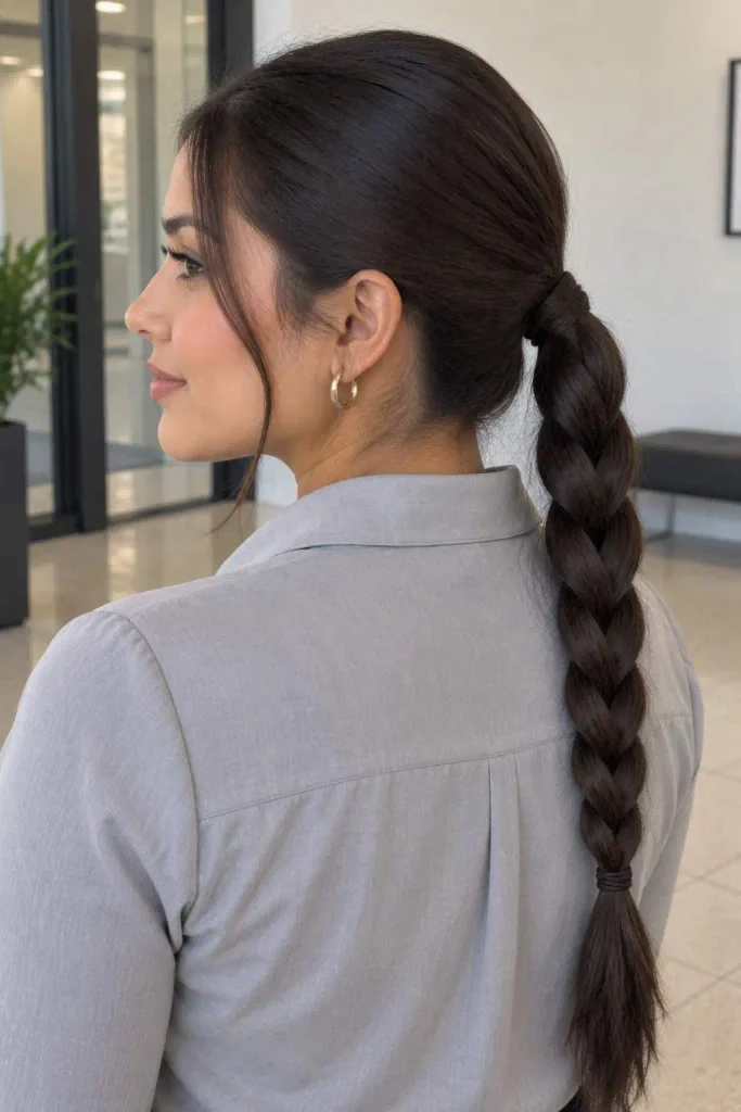 Sleek Braided Ponytail for Work