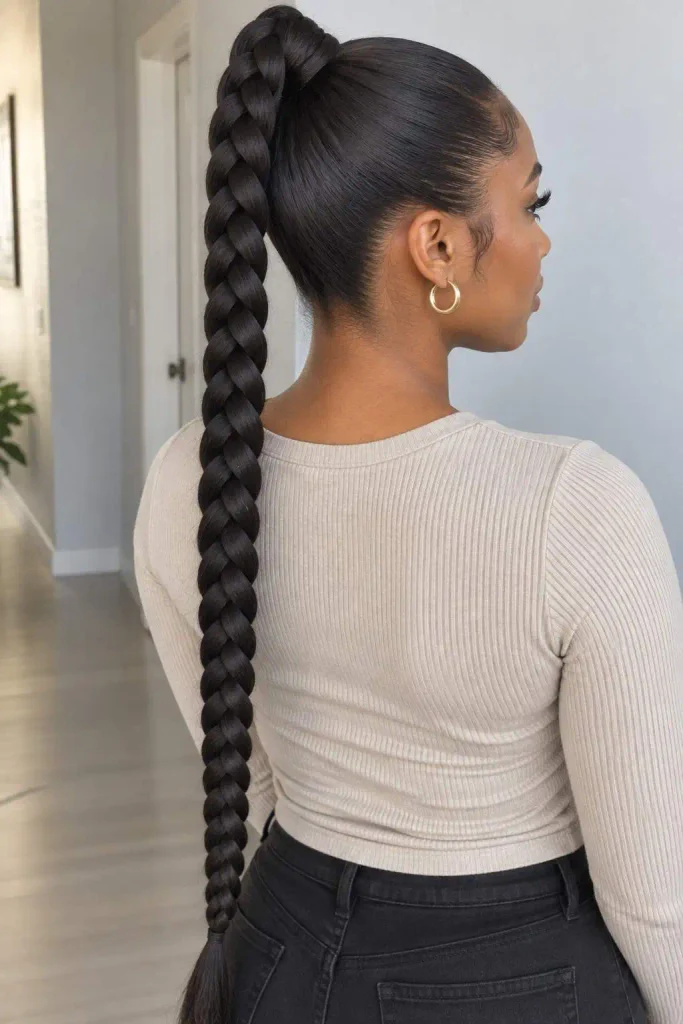 Sleek High Braided Ponytail