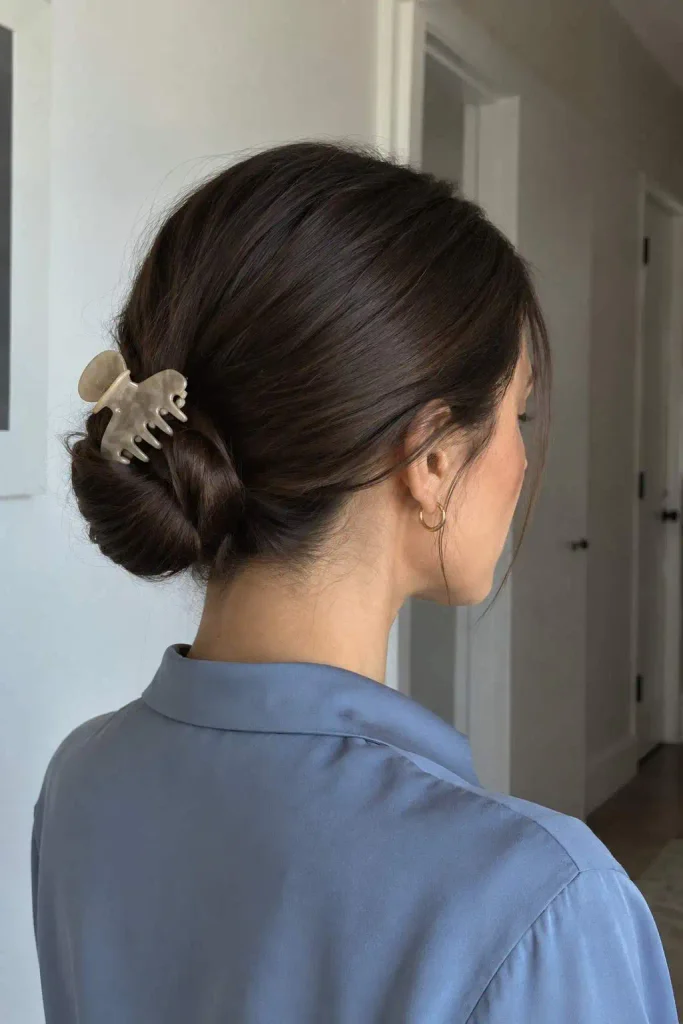 Sleek Low Claw Clip Bun