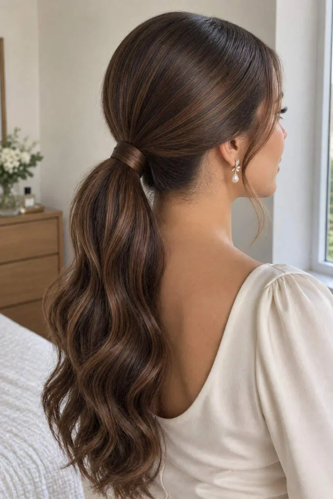 Sleek Low Ponytail for Weddings