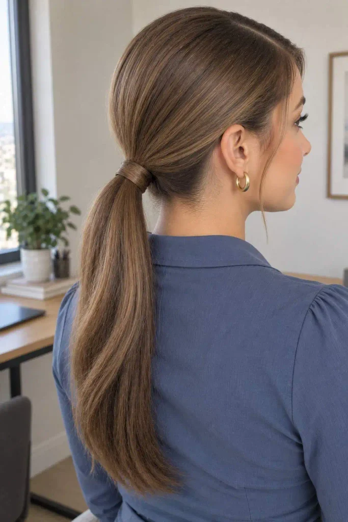 Sleek Office Low Ponytail