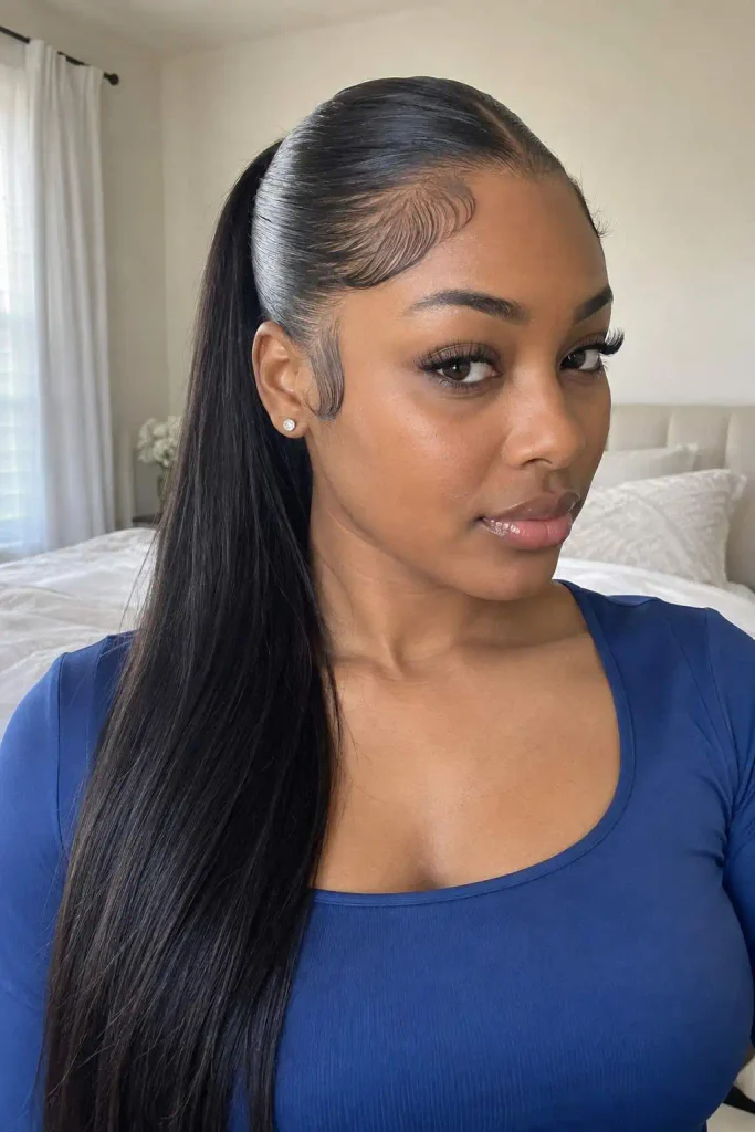 Sleek Ponytail With Baby Hairs