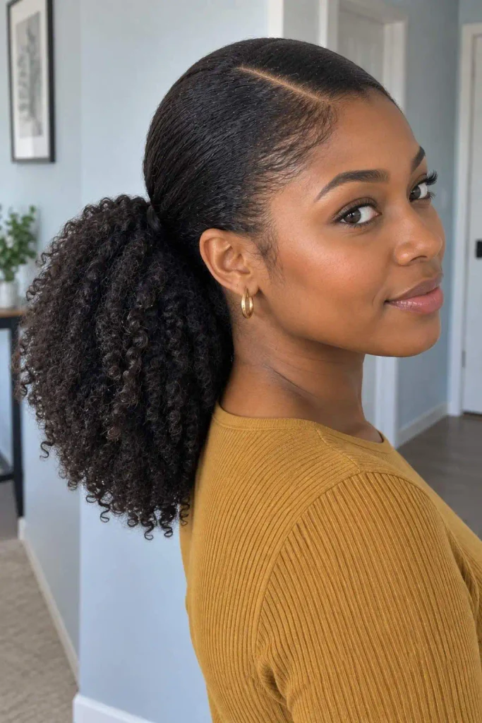 Sleek Ponytail for 4C Hair