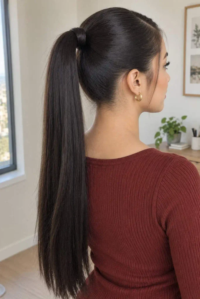 Sleek Ponytail for Straight Hair