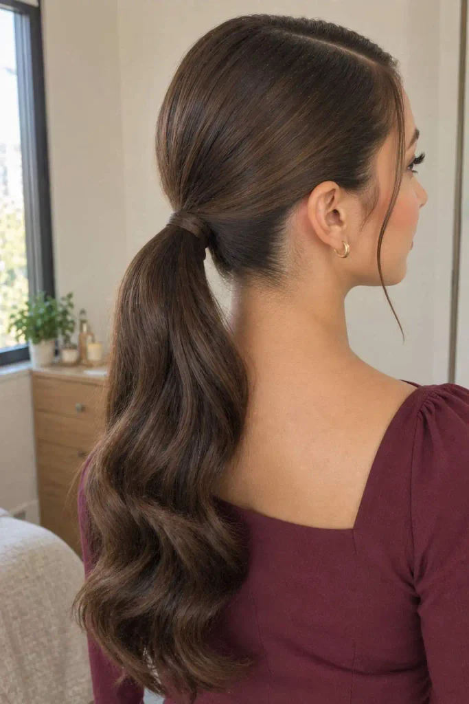 Sleek Wedding Guest Ponytail