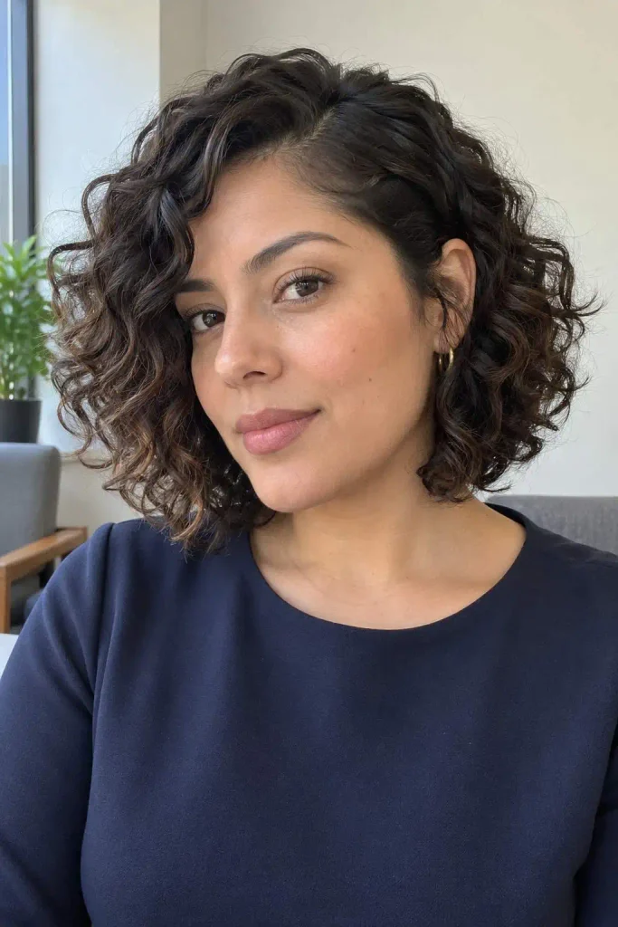 Soft Curly Bob for Work