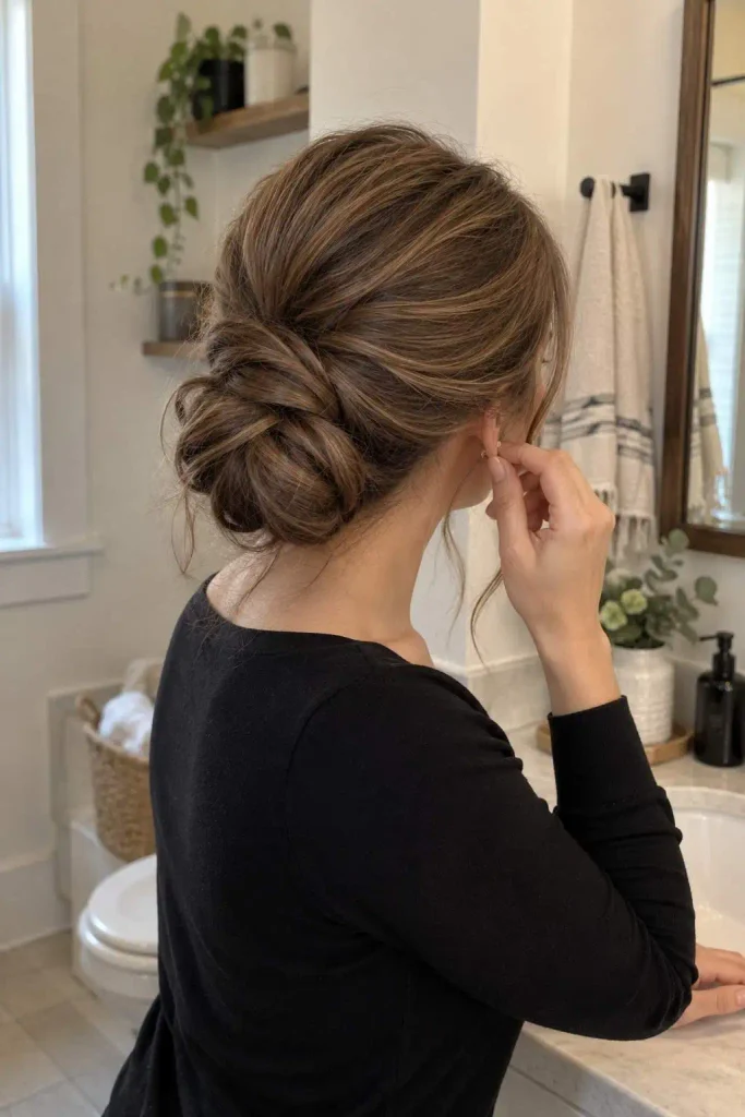 Soft Textured Low Chignon Updo