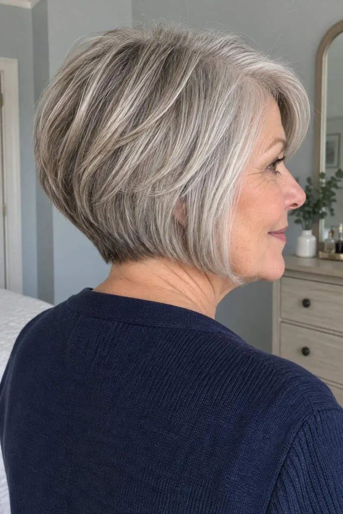 Stacked Gray Bob With Layers