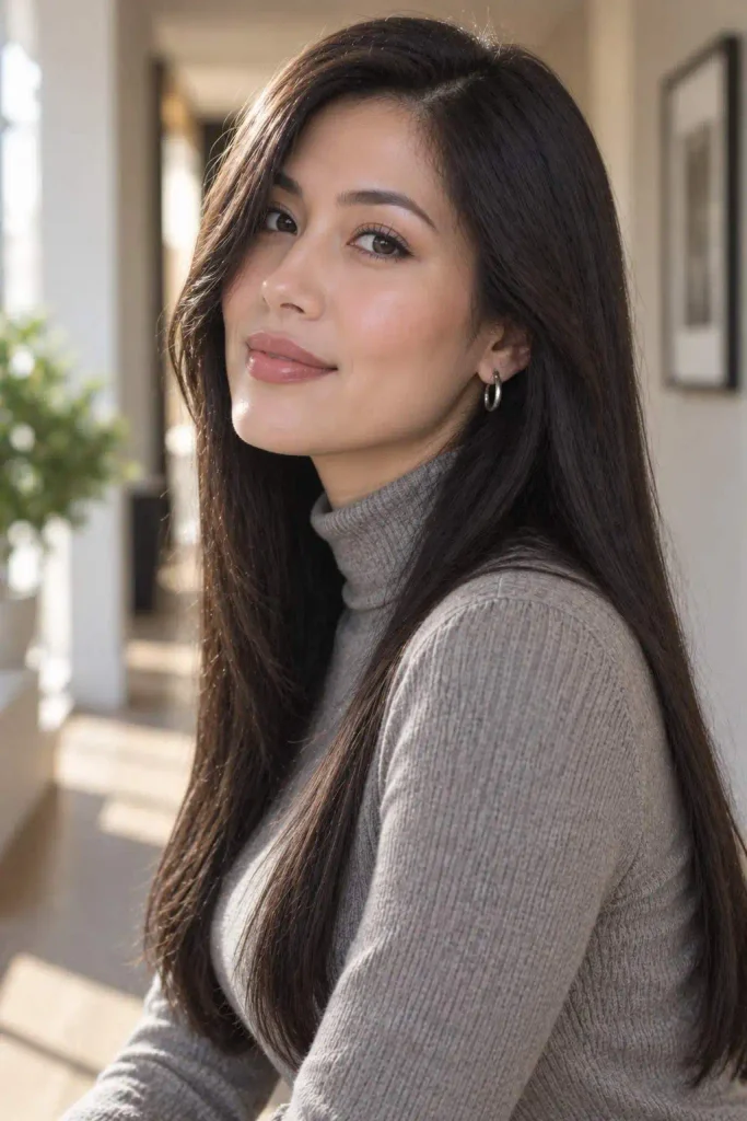 Straight Hair Soft Side Part