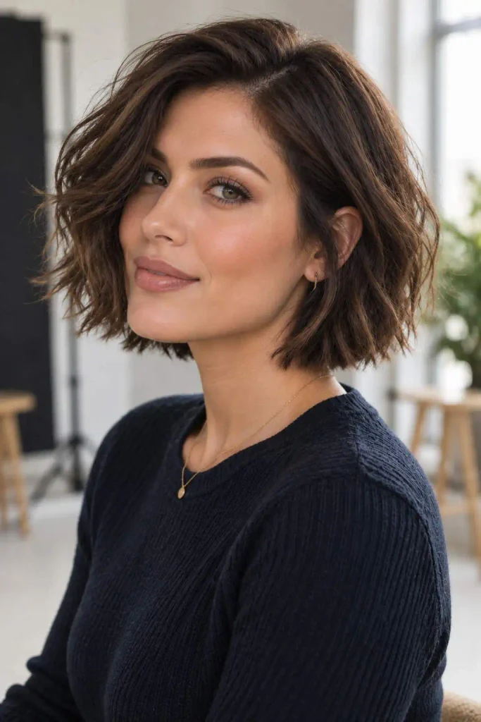 Textured Side Part Chin Bob