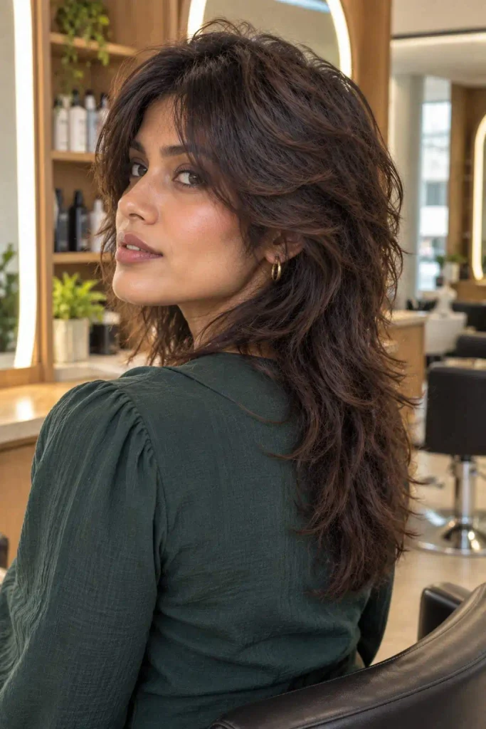 Thick Hair Feminine Mullet Shag