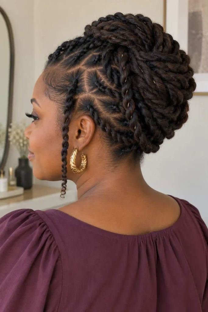 Two strand twist loc updo