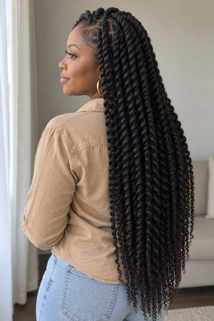 Two strand twists with extensions