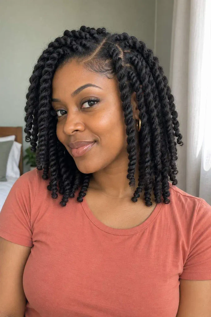 Two strand twists without extensions