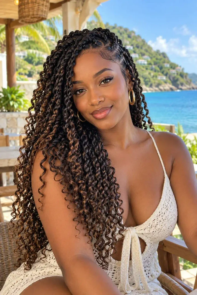 Vacation Passion Twists With Curls