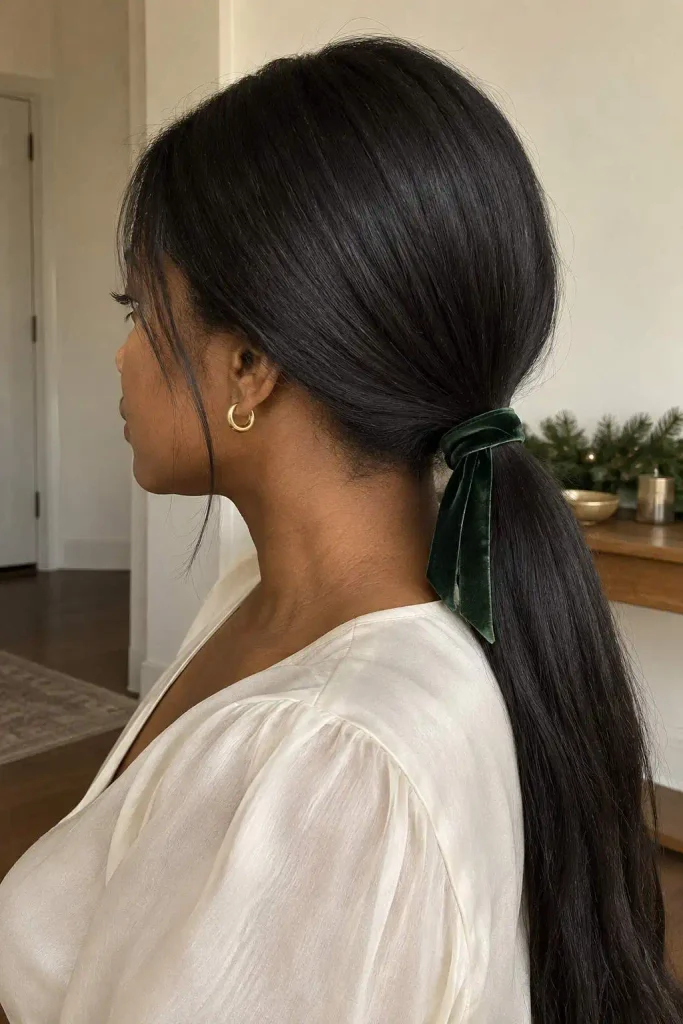 Velvet Ribbon Low Ponytail