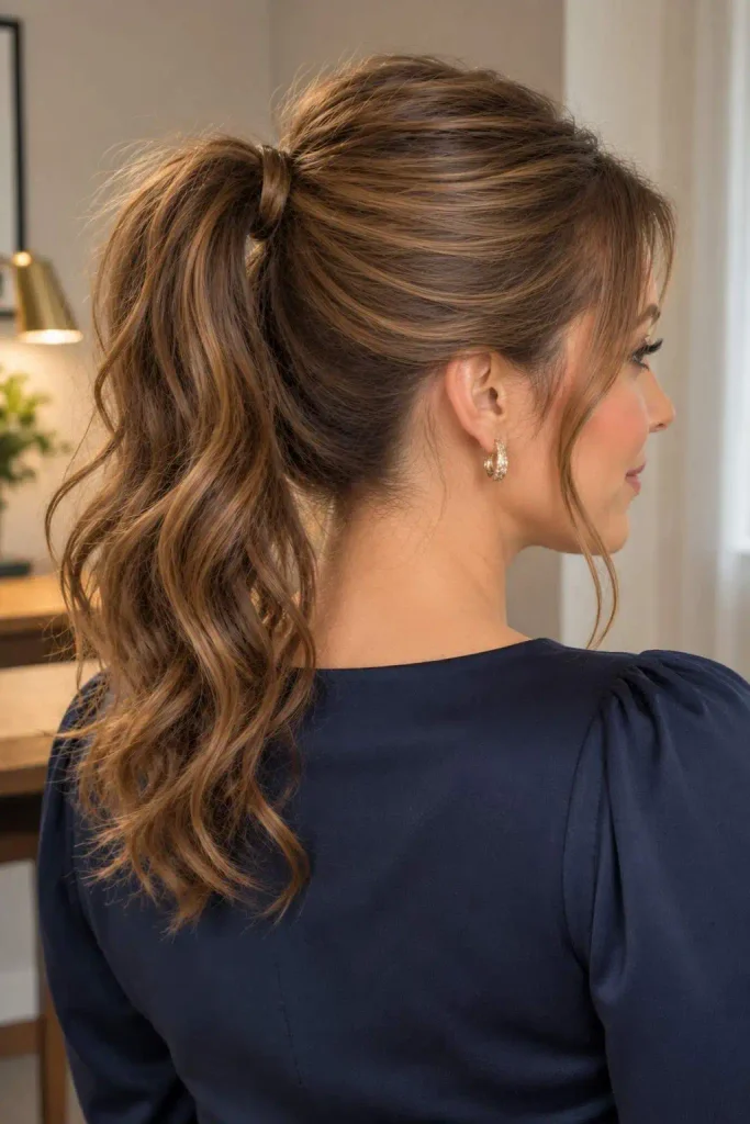 Voluminous fine-hair crown ponytail