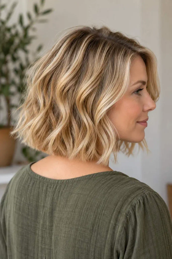 Wavy bob for fine hair