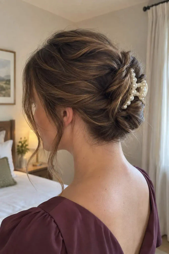Wedding Guest Claw Clip Updo
