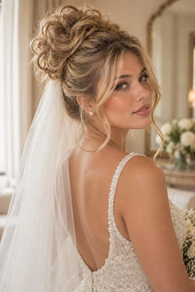 Wedding Pammy Updo With Veil
