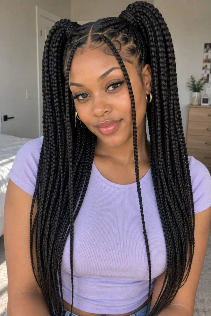 Y2K box braid pigtails