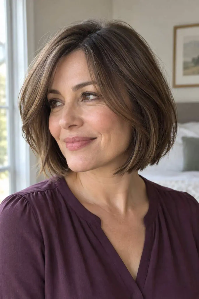 Bob With Blended Growing-Out Bangs