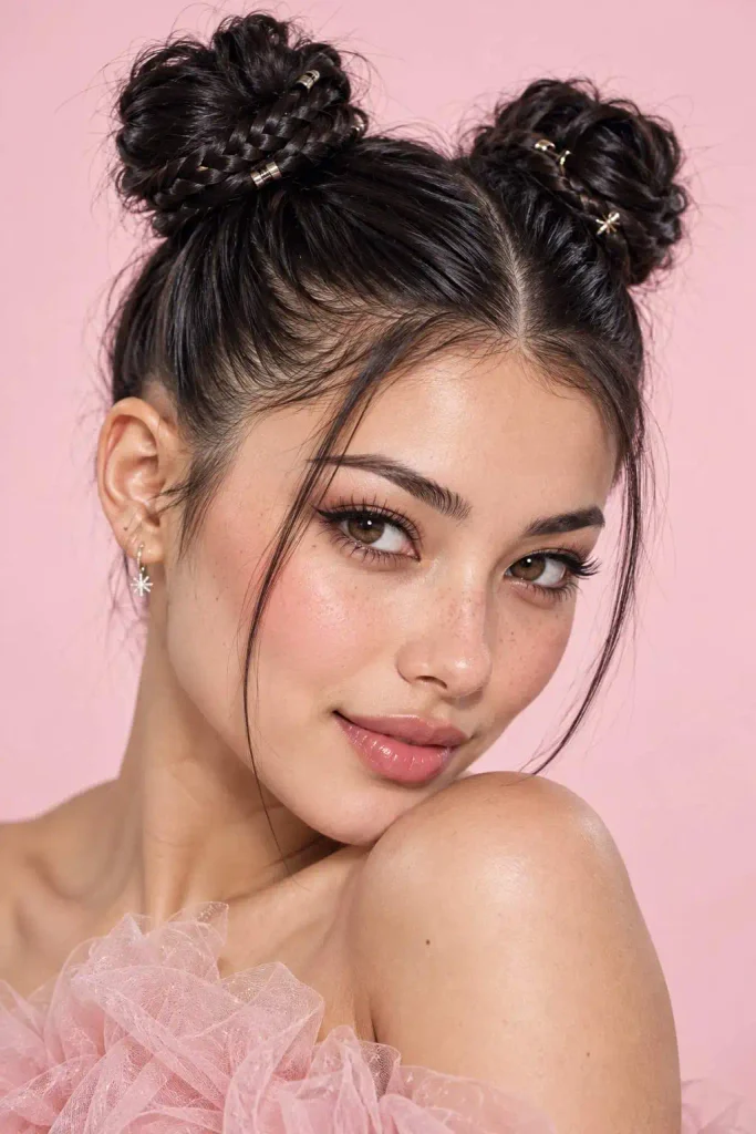 Celestial Space Buns Beauty Portrait