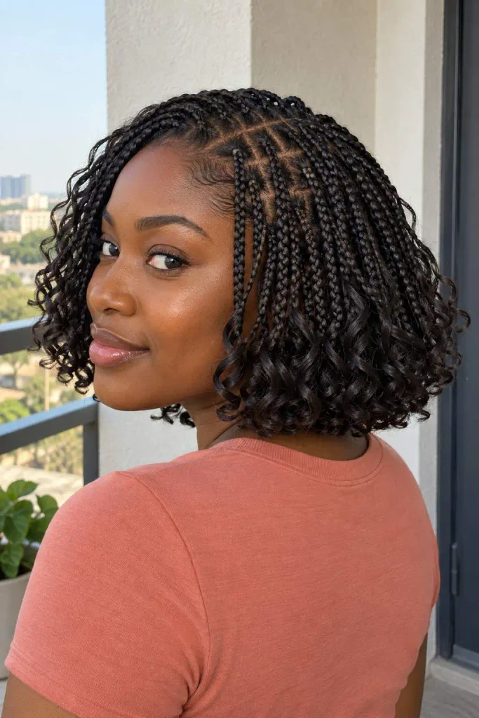 Crochet bob braids with curly ends