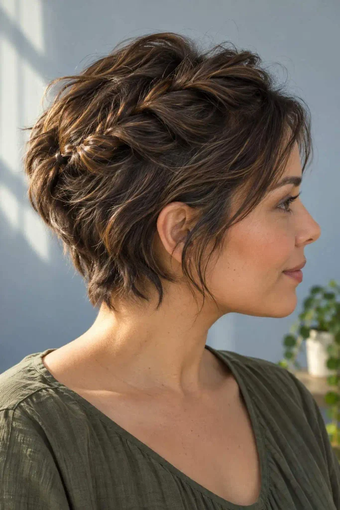Crown twist on growing pixie