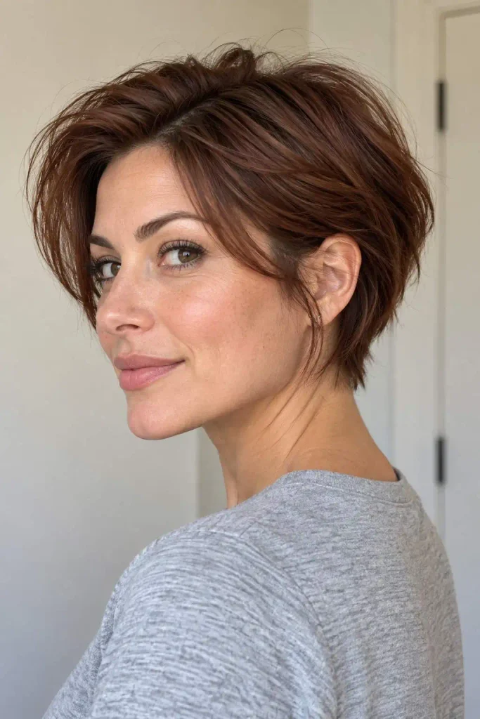 Ear-tucked pixie with side volume
