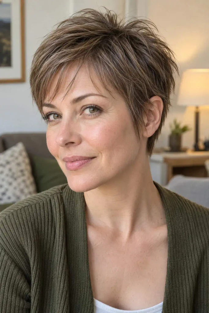 Feathered Pixie Layers For Fine Hair