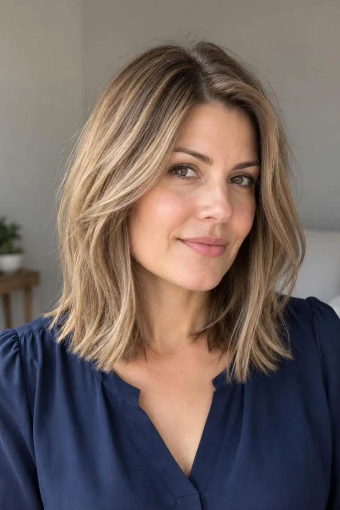 Fine-hair lob with light layers