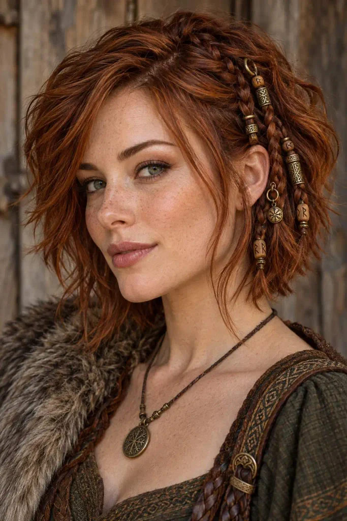 Freckled Norse-Inspired Woman Portrait