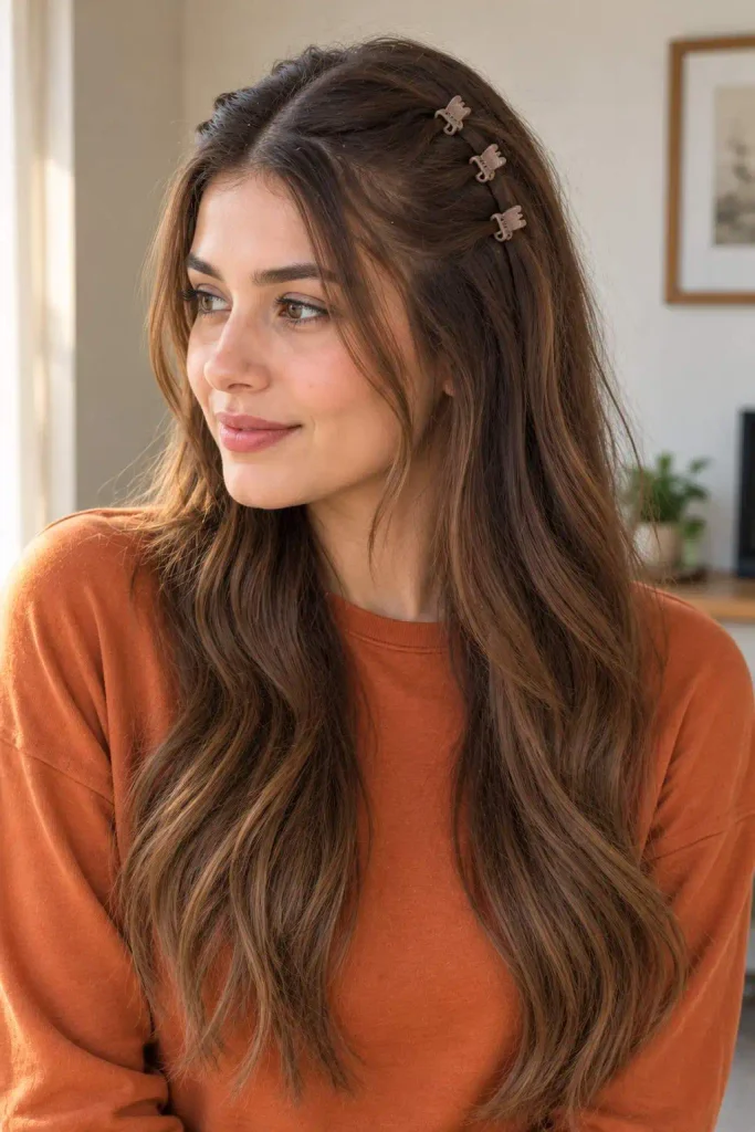 Hair Down With Mini Clips