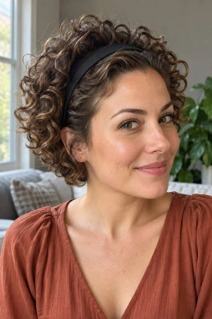 Headband style for short curls