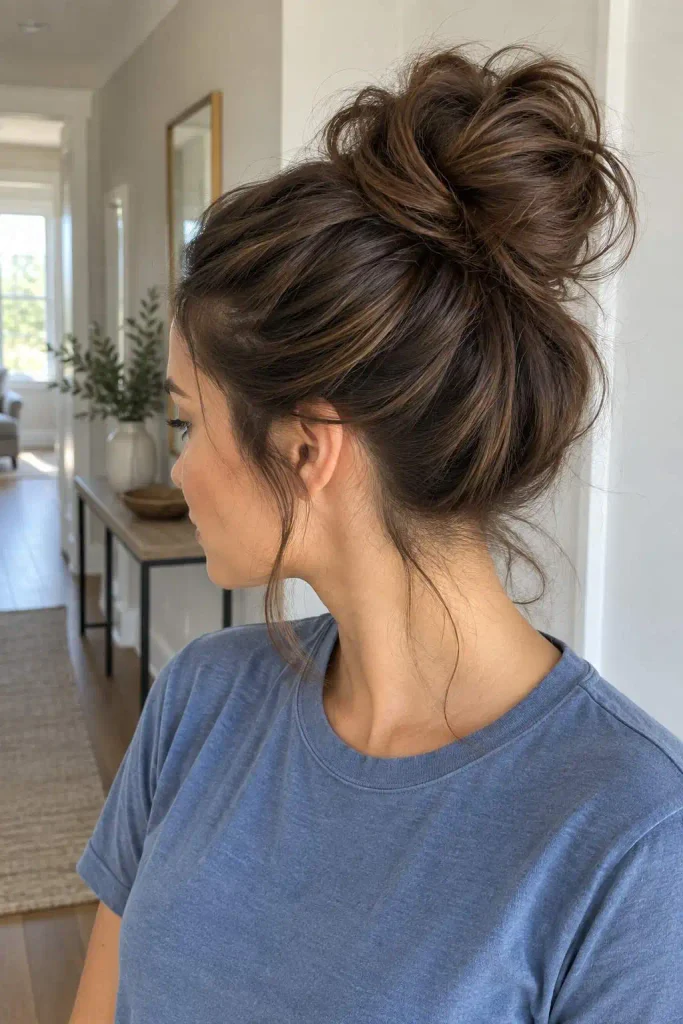 High Textured Messy Bun