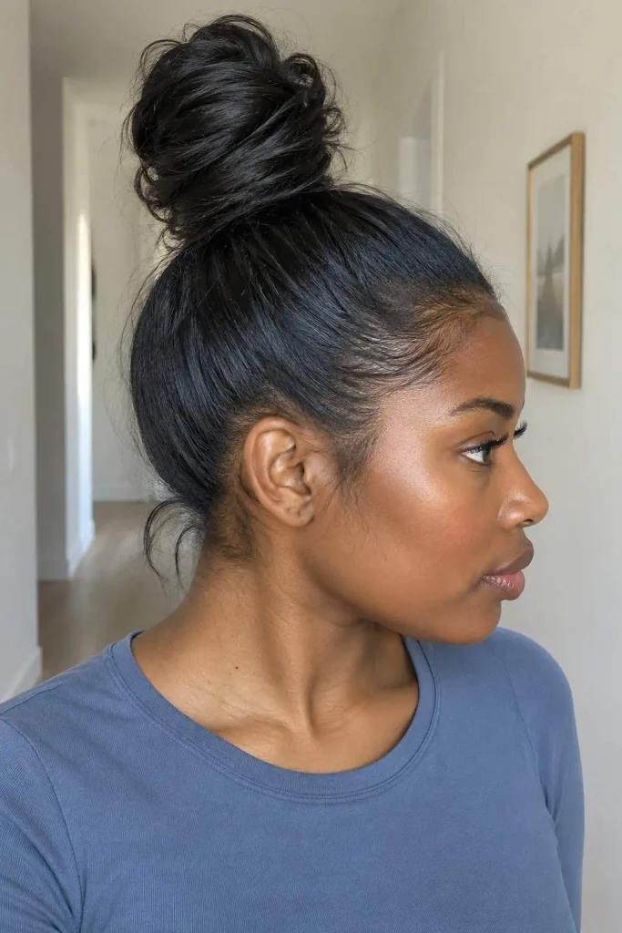 High Top Knot for Oily Roots