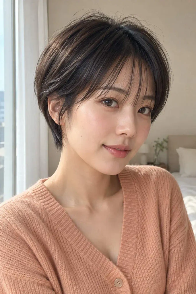 Korean Pixie With See-Through Bangs