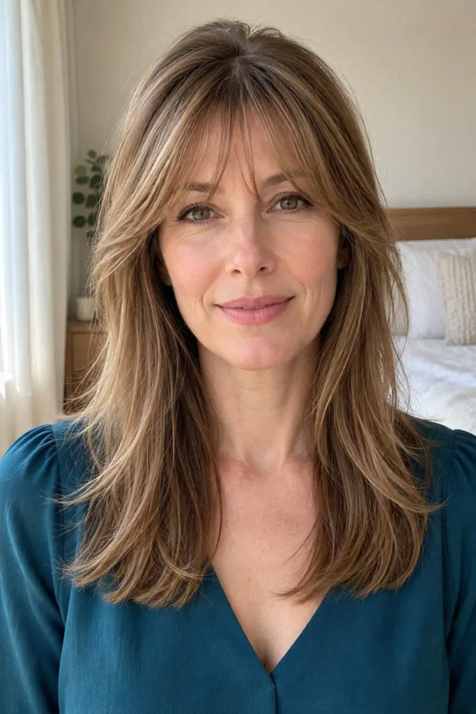 Long Face Feathered Bangs