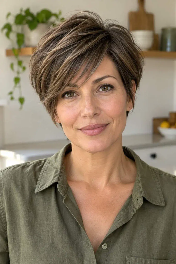 Long Face Pixie With Side Volume