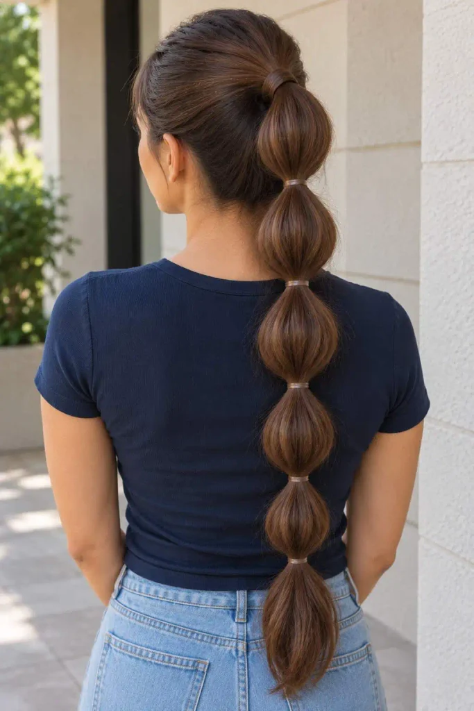 Long Hair Bubble Ponytail