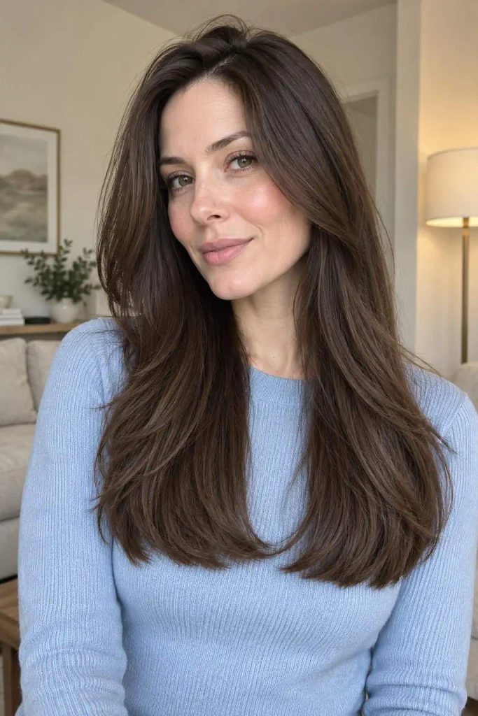 Long Layers With Cheekbone Framing