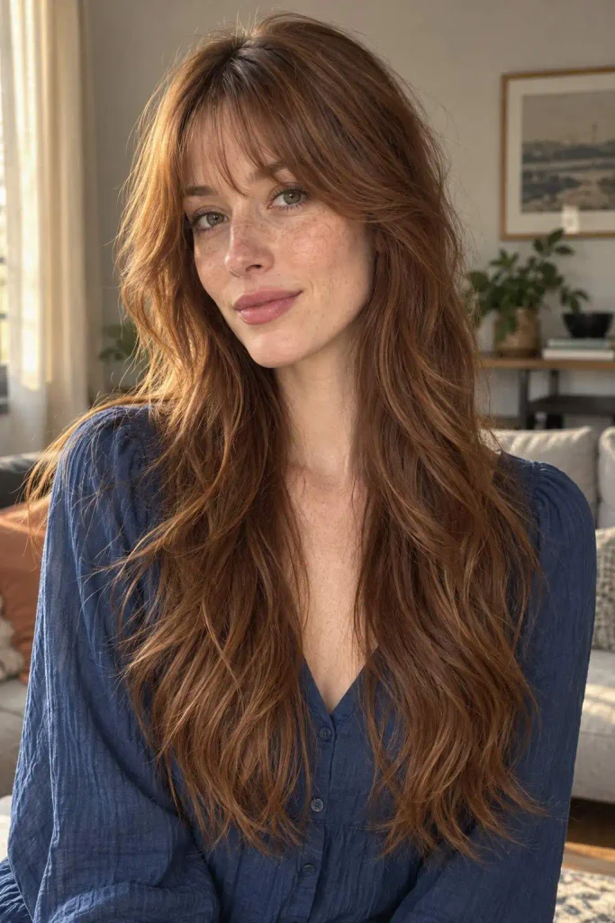 Long Soft Shag With Airy Bangs